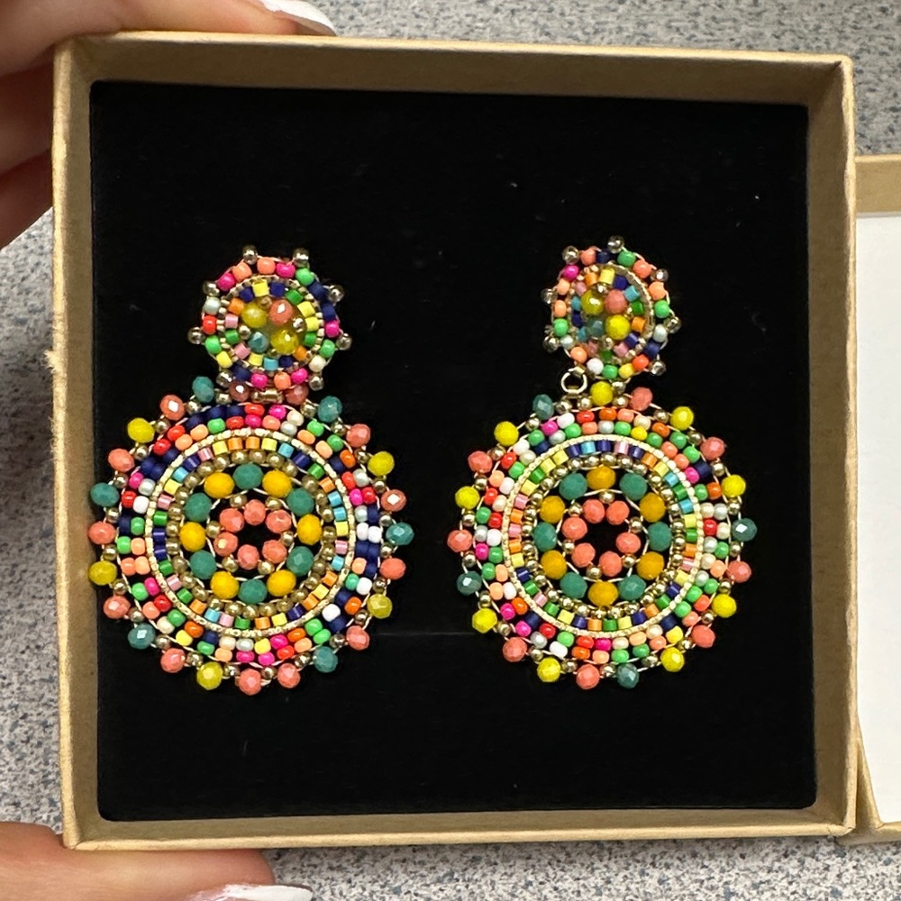Source Unknown Multicolor Beaded Earrings